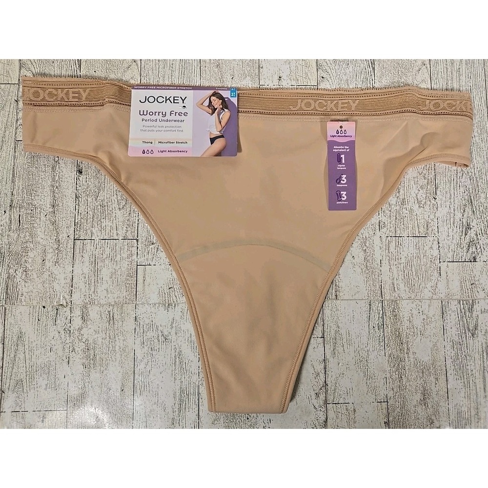 Jockey Period Underwear Thong 2XL Light Absorbency Microfiber Stretch